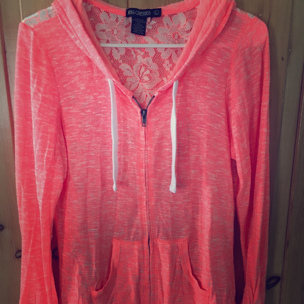 Pink Zip Up Hoodie.